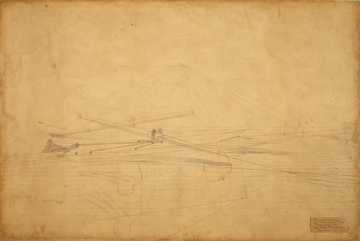 Perspective Drawing for The Biglin Brothers Turning The Stake by Thomas Eakins