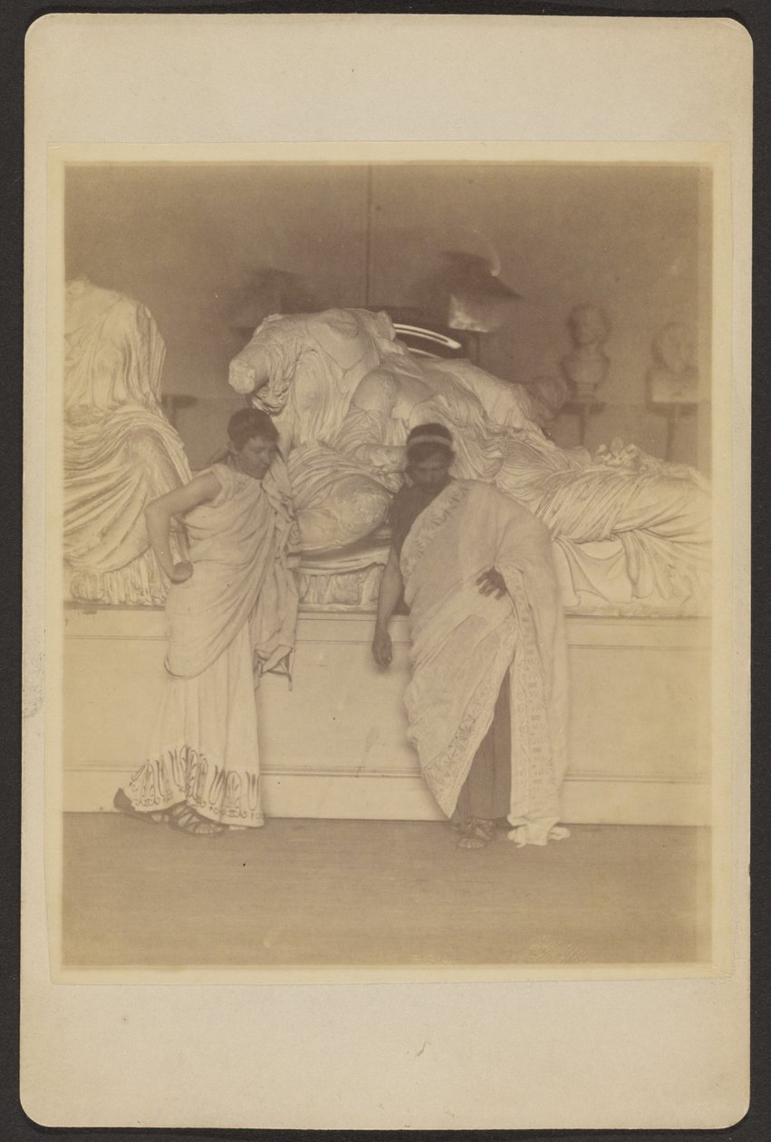 Two Male Students in Grecian Costume Before a Plaster Cast of the Three Fates from the Elgin Marbles by Thomas Eakins