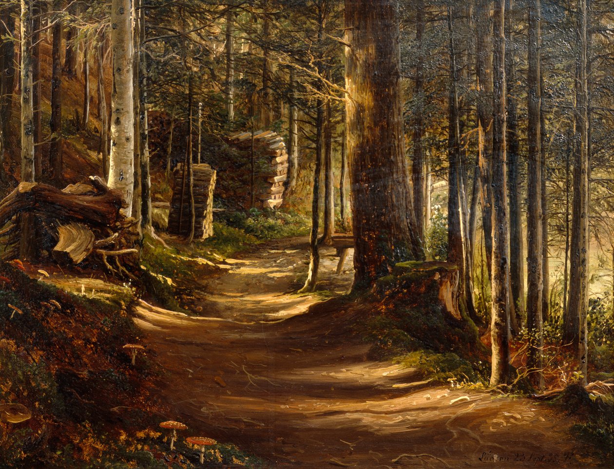 Road in Coniferous Forest by Thomas Fearnley
