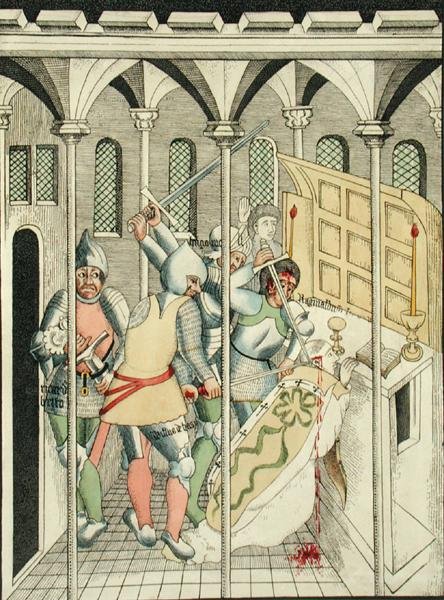 The Assassination of St. Thomas a Becket at Canterbury, from the Chapel of the Trinity at Stratford Upon Avon by Thomas Fisher Hoxton
