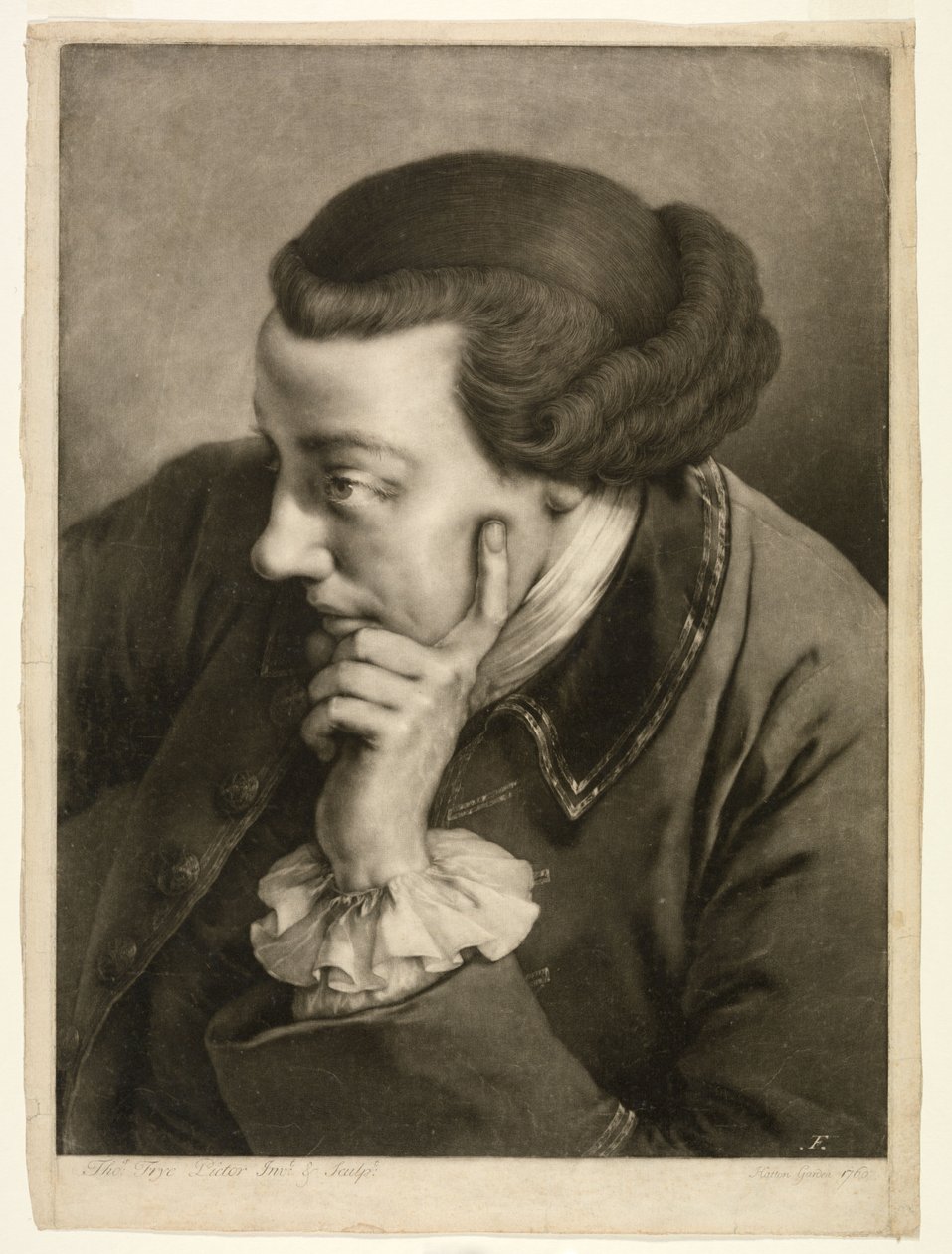 Man leaning on left elbow by Thomas Frye