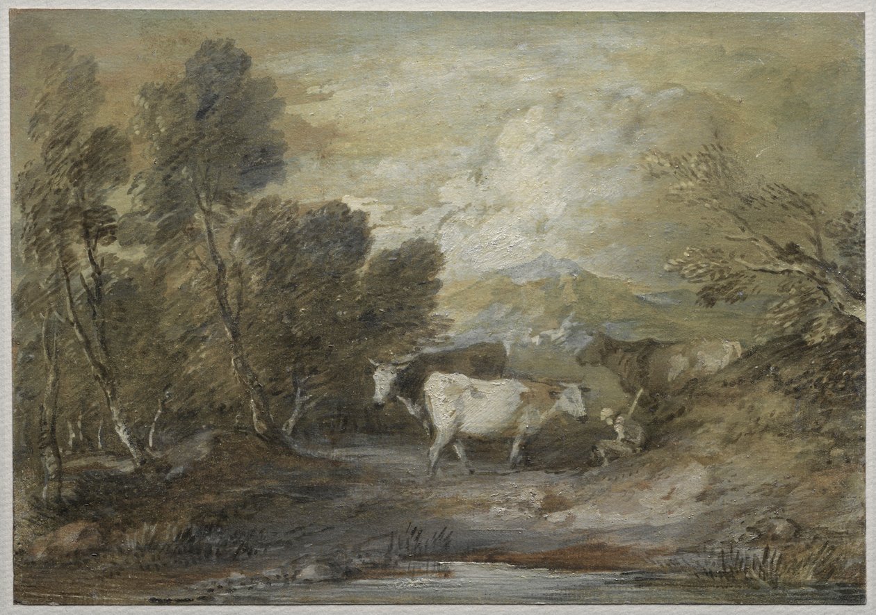 A Herdsman with Three Cows by an Upland Pool by Thomas Gainsborough