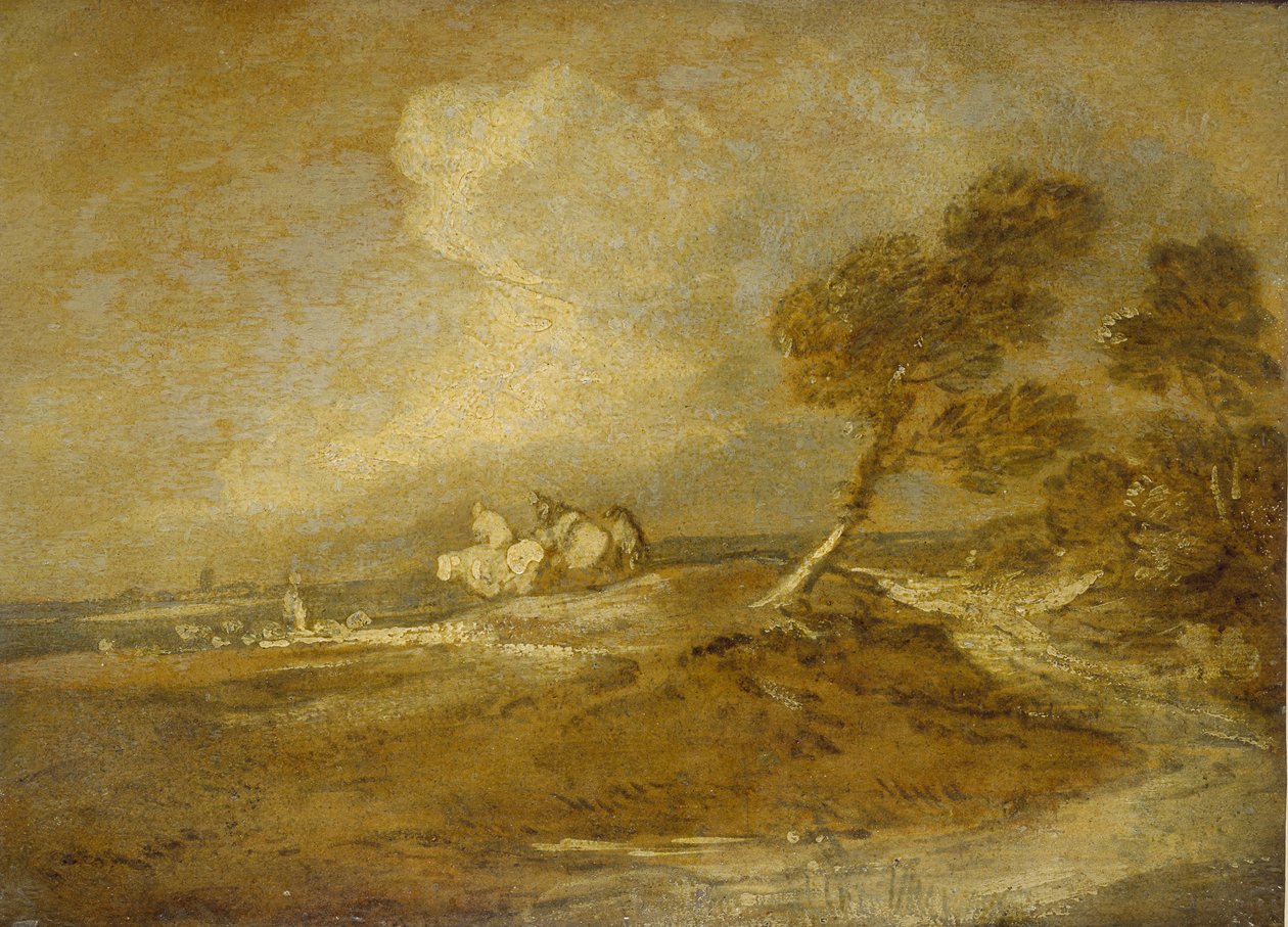 A Landscape with Horsemen by Thomas Gainsborough