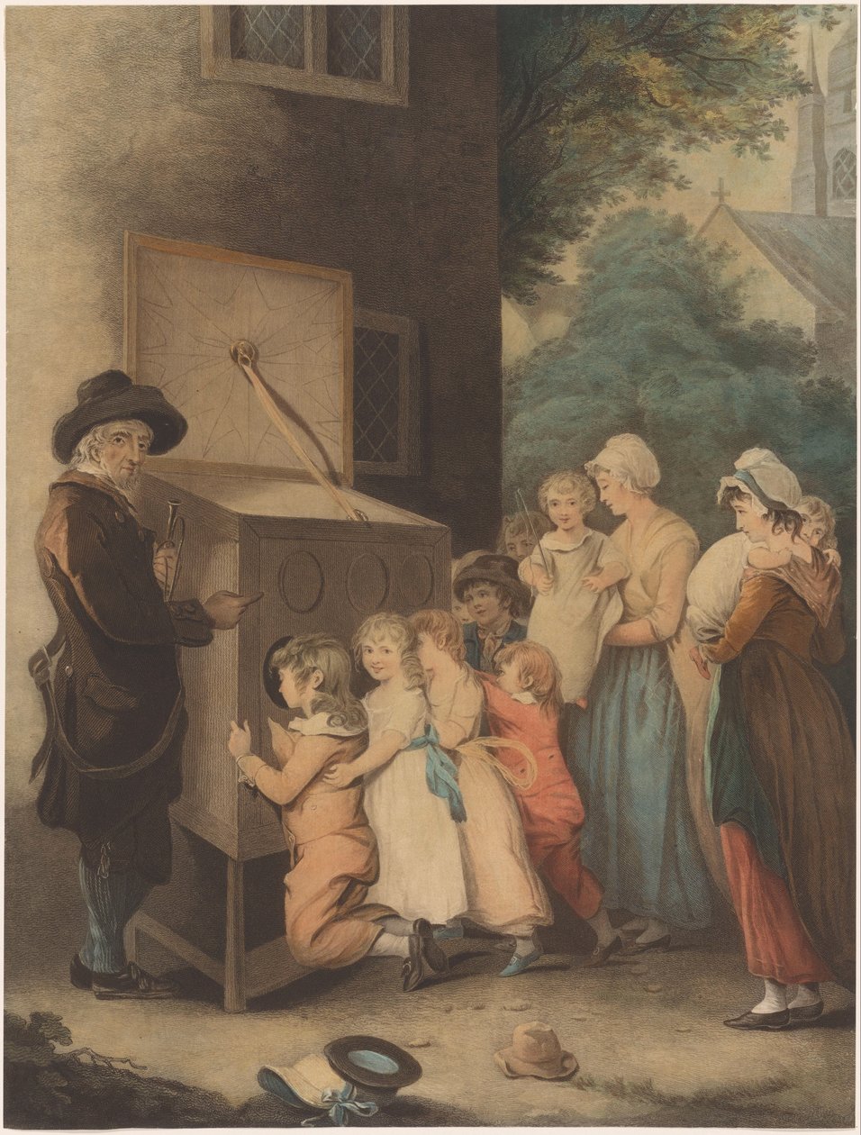 Children Around a Peep Show (The Show Man / La Piece Curieuse) by Thomas Gaugain