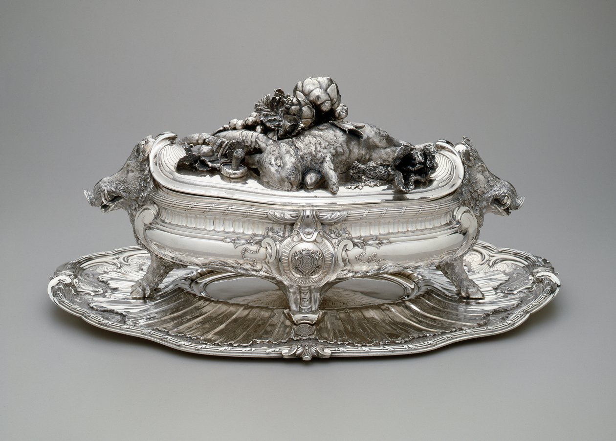 Tureen with lid, liner, and stand by Thomas Germain
