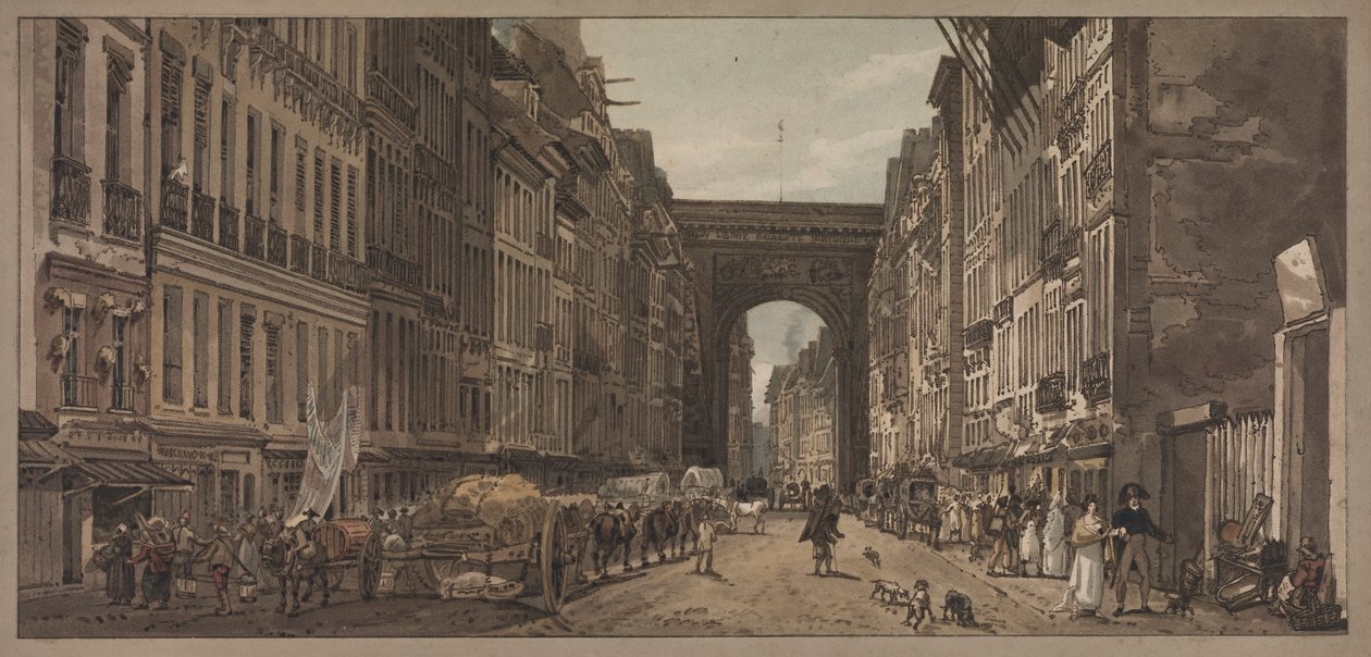 A Selection of Twenty of the Most Picturesque Views in Paris: View of the Gate of St. Denis by Thomas Girtin