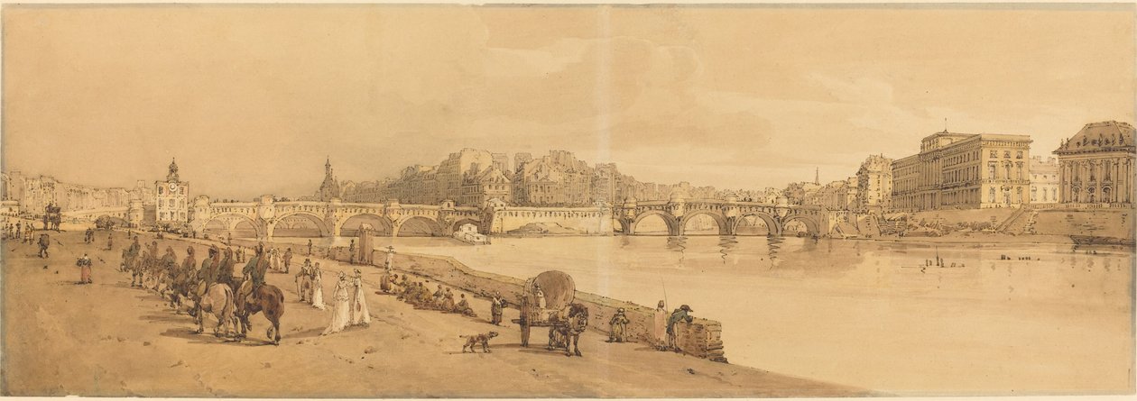A View of the Pont Neuf, the Mint, etc.: pl.8 by Thomas Girtin