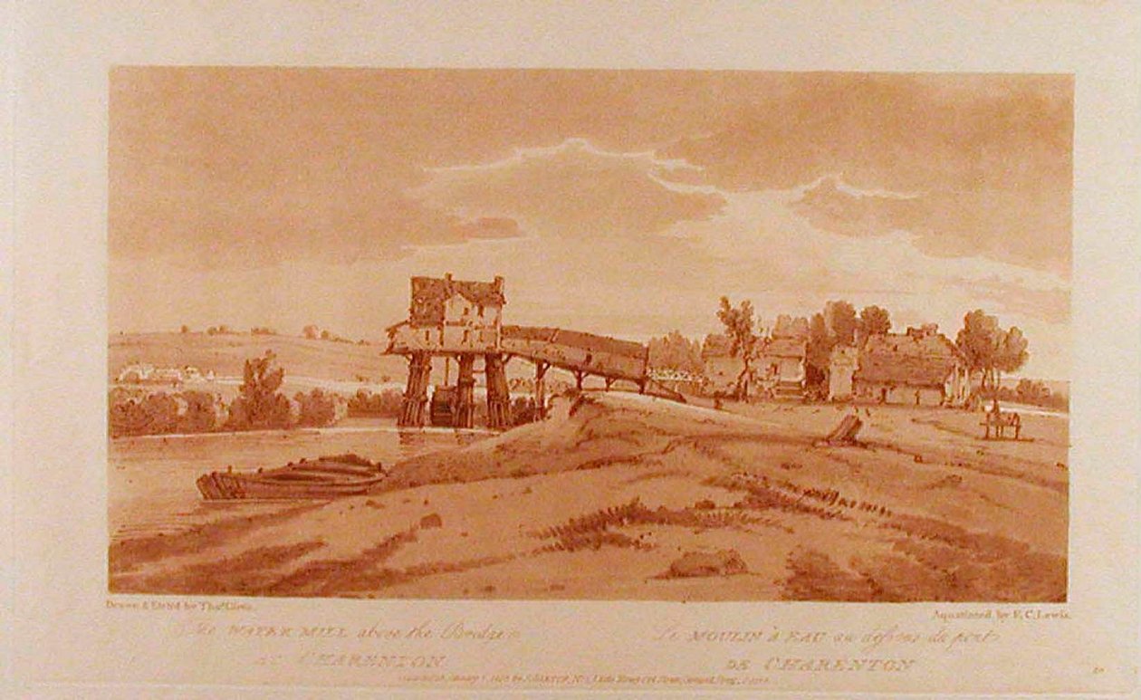 The Water Mill above the Bridge at Charenton by Thomas Girtin