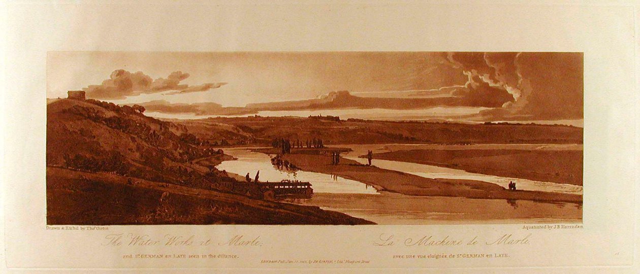 The Water Works at Marli and St. Germain en Laye Seen in the Distance by Thomas Girtin