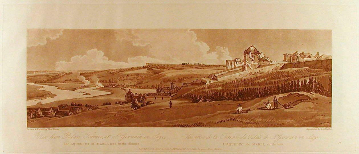 View from the Palace Terrace at St. Germain, the Aqueduct of Marli seen in the distance by Thomas Girtin