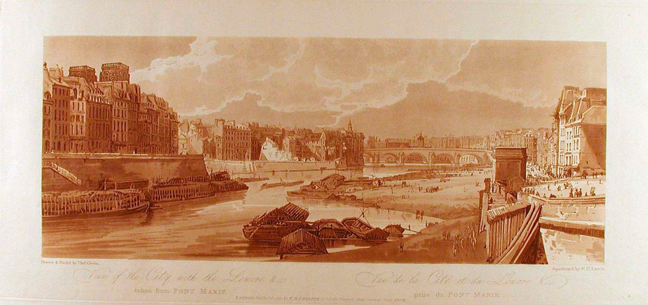 View of the City with the Louvre Taken from Pont-Marie by Thomas Girtin
