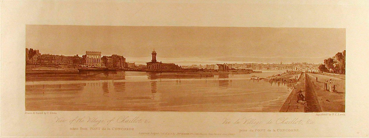 View of the Village of Chaillot Taken from the Pont de la Concorde by Thomas Girtin