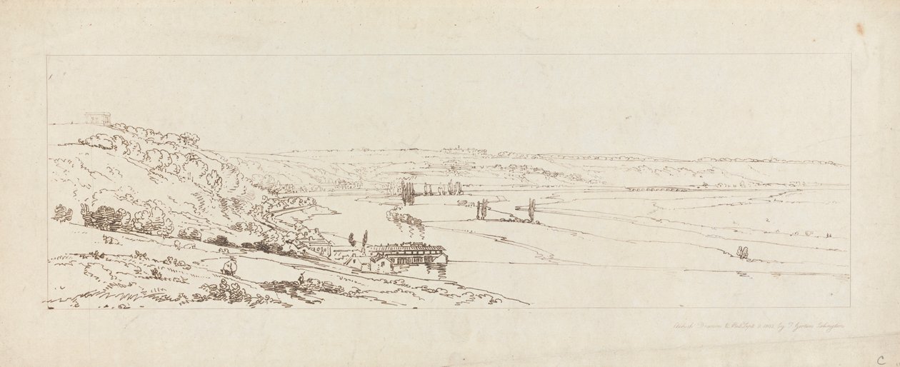 View of the Waterworks at Marly, and St. Germain-en-Laye in the Distance by Thomas Girtin