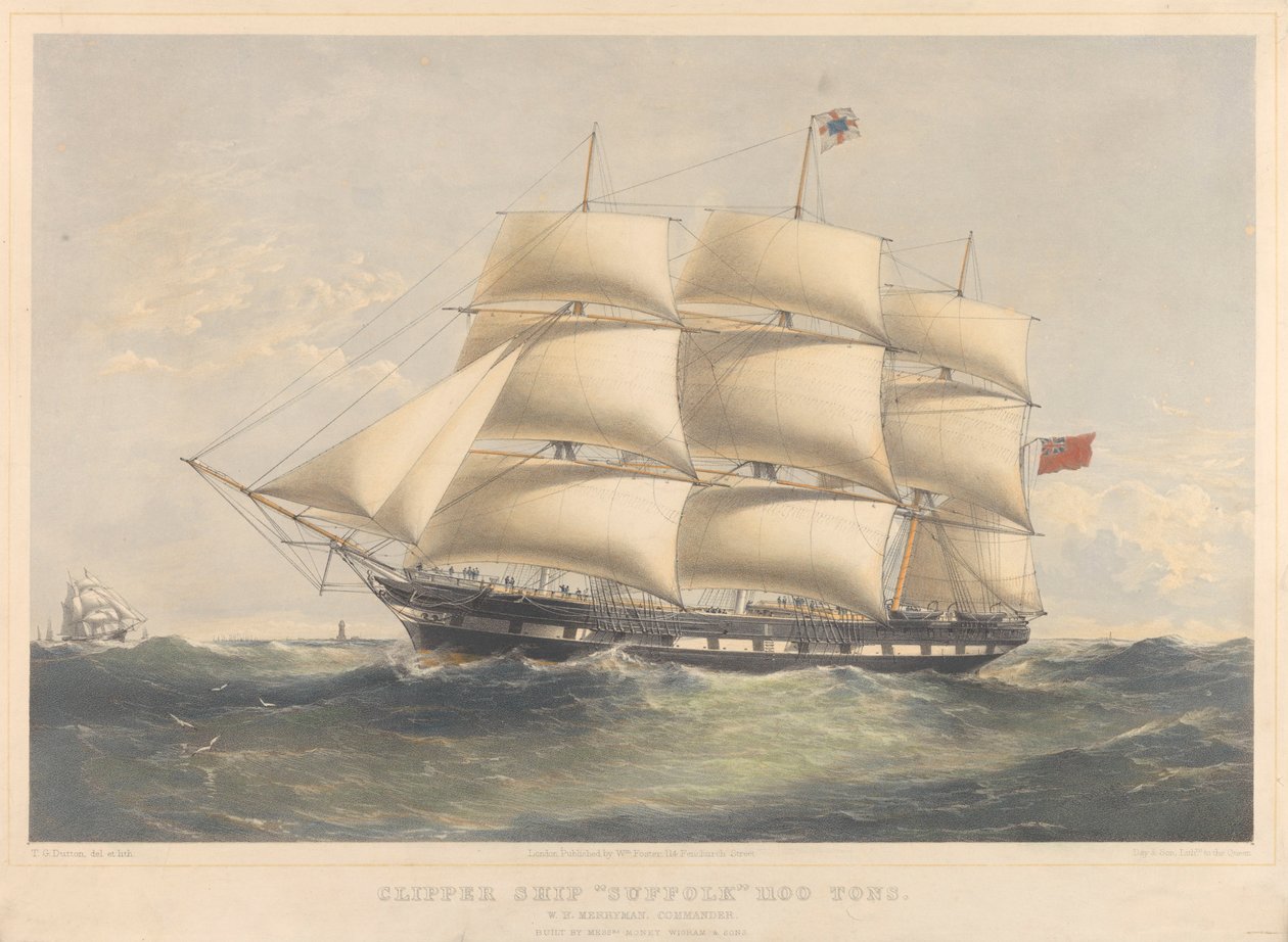 The Clipper Ship Suffolk 1100 Tons by Thomas Goldsworth Dutton