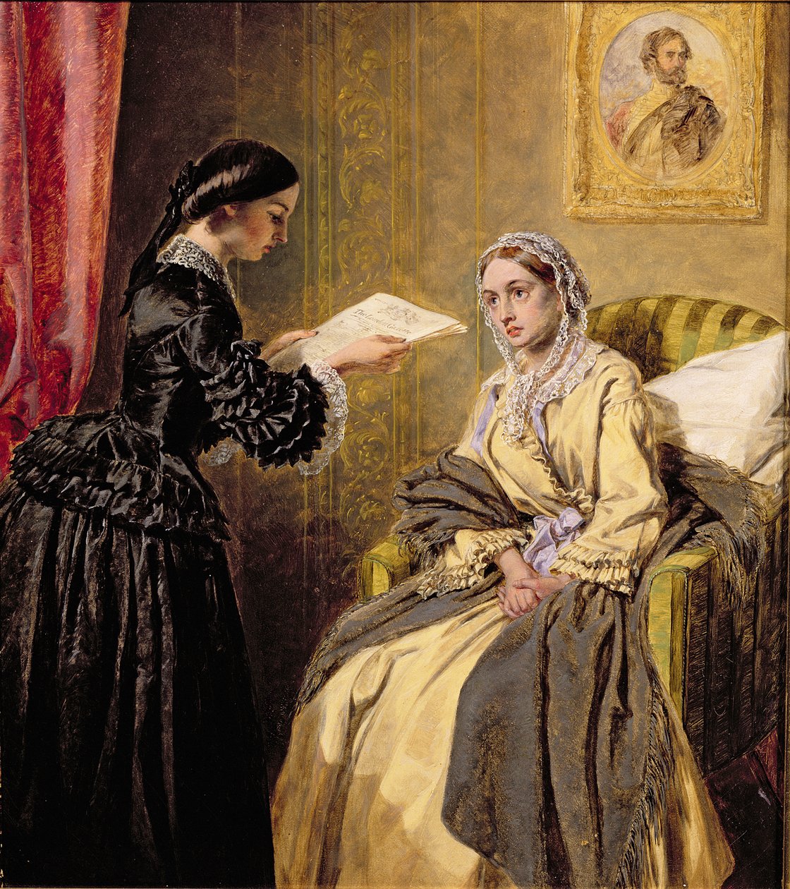 Searching the London Gazette for the list of the killed and wounded (after W. P. Frith) by Thomas Harrington Wilson