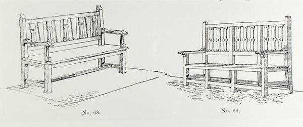 Garden benches, from Thomas Mawson