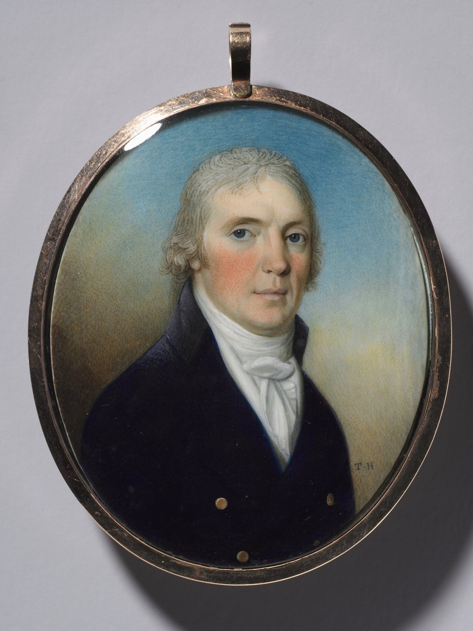 Pair of Miniatures: Portrait of a Man and Portrait of a Woman Wearing a Miniature, 1780 by Thomas Hazlehurst