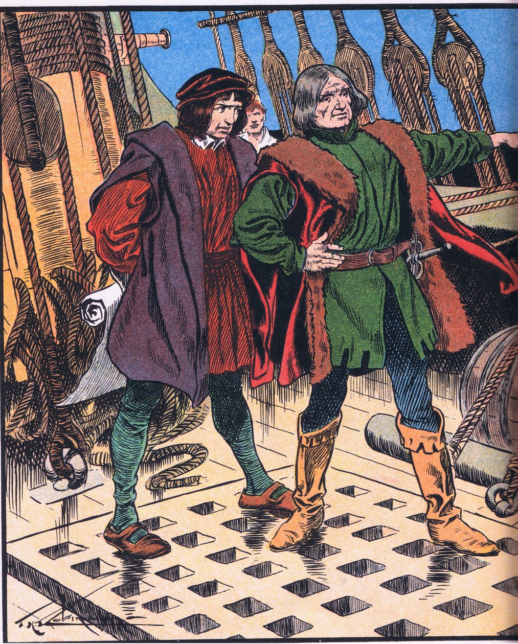 Columbus on His Voyage to America by Thomas Heath Robinson