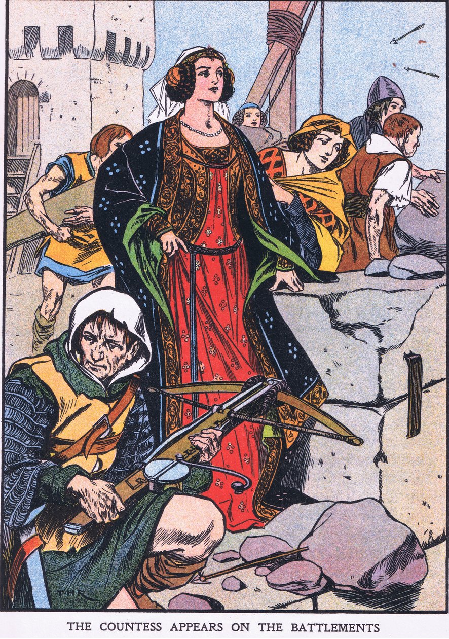 The Countess Appears on the Battlements by Thomas Heath Robinson