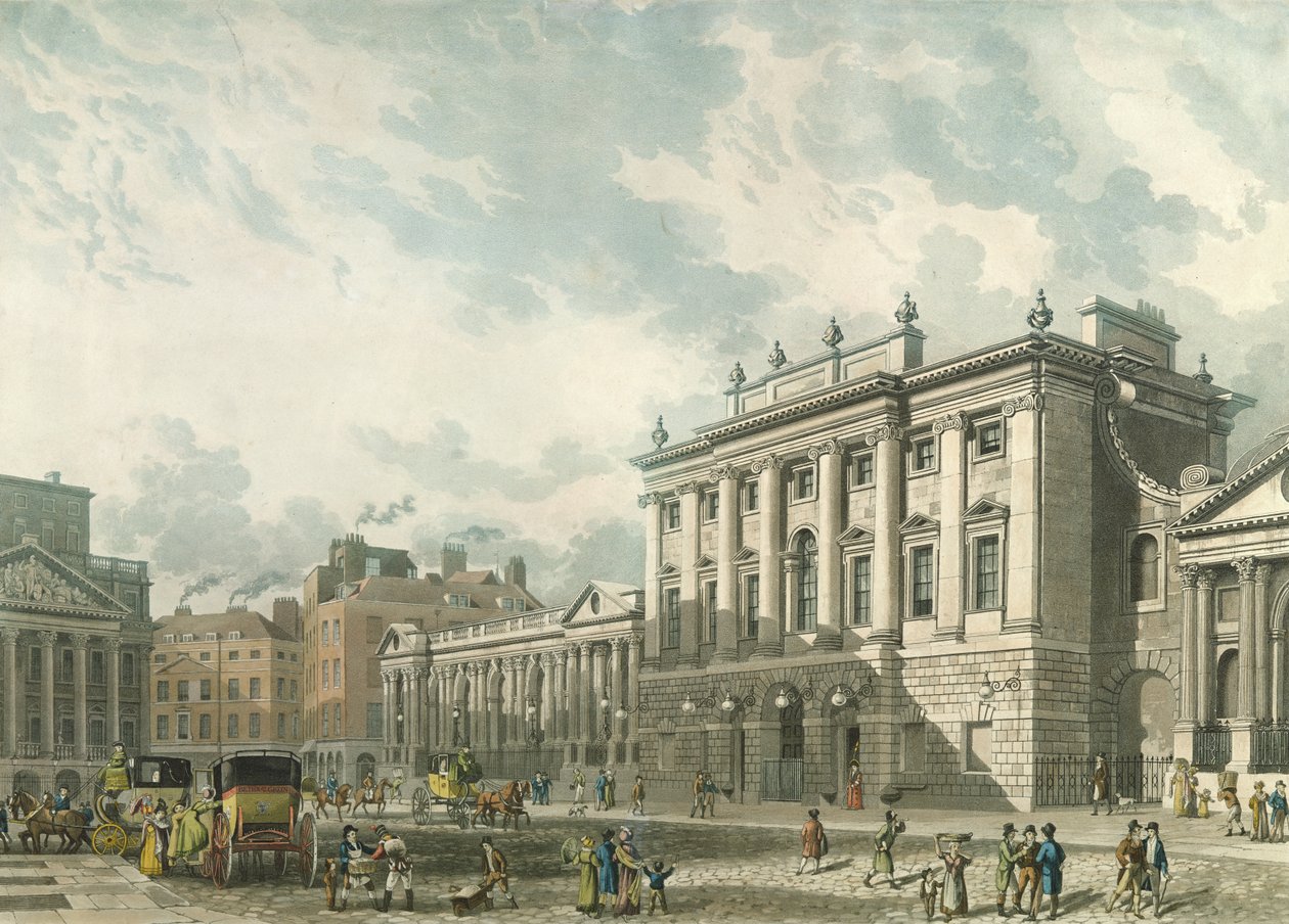 A View of the Bank of England, engraved by Daniel Havell (1785-1826 ...