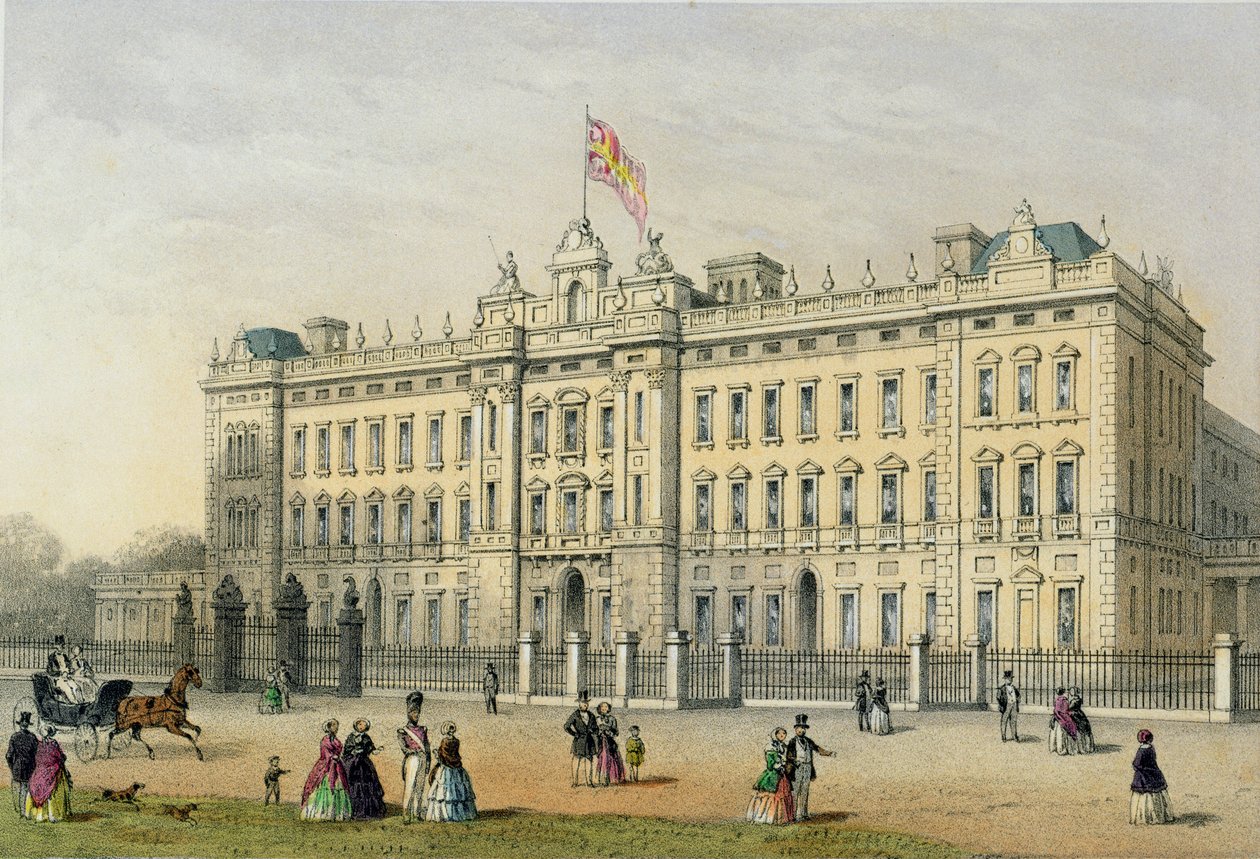 Buckingham Palace, engraved by Bachelier by Thomas Hosmer Shepherd