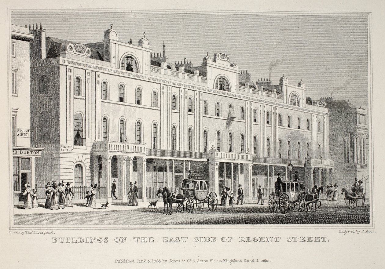 Buildings on the East Side of Regent Street by Thomas Hosmer Shepherd