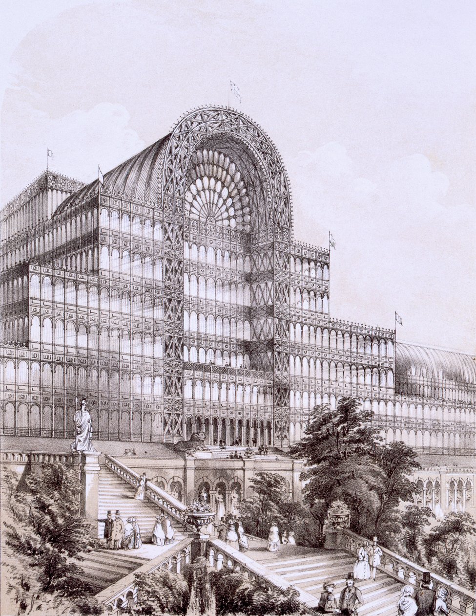 Crystal Palace at Sydenham, the Front of the Great Transept, c.1851-55 by Thomas Hosmer Shepherd