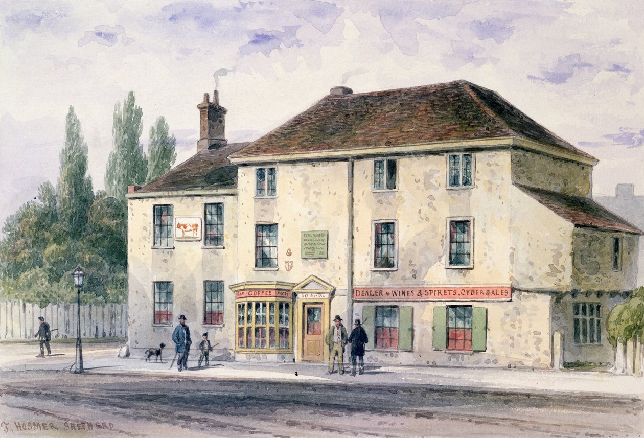 Pied Bull Public House, 1848 by Thomas Hosmer Shepherd