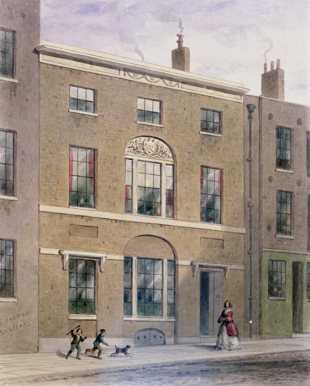 Plumbers Hall in Great Bush Lane, Cannon Street, 1851 by Thomas Hosmer Shepherd
