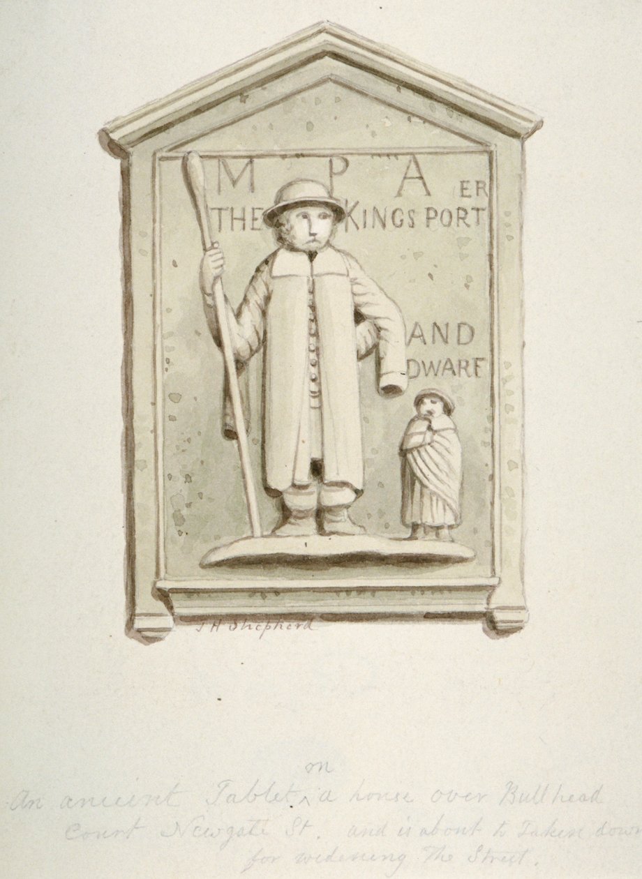 Tablet on a House Over Bull Head Court, Newgate Street, City of London by Thomas Hosmer Shepherd