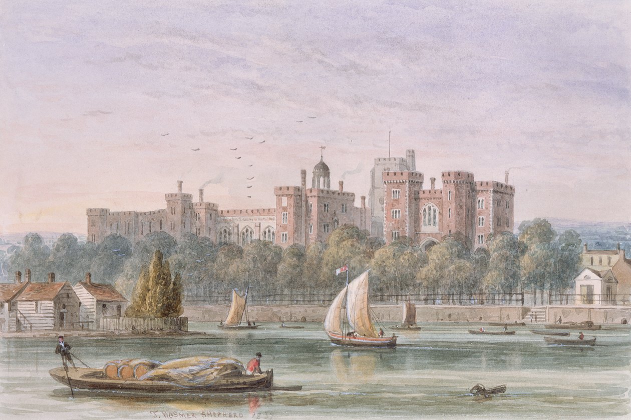 View of Lambeth Palace from the Thames by Thomas Hosmer Shepherd