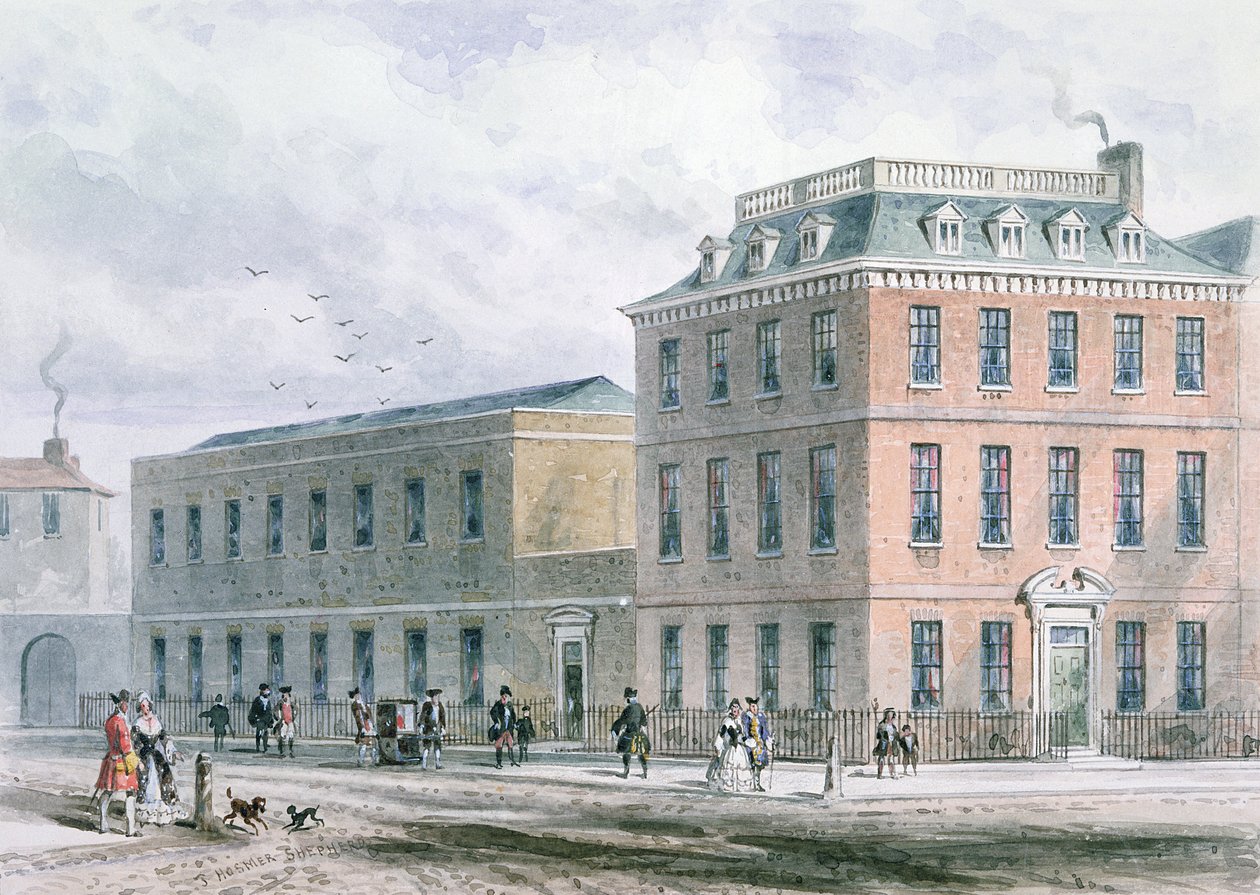 View of Soho Square and Carlisle House by Thomas Hosmer Shepherd