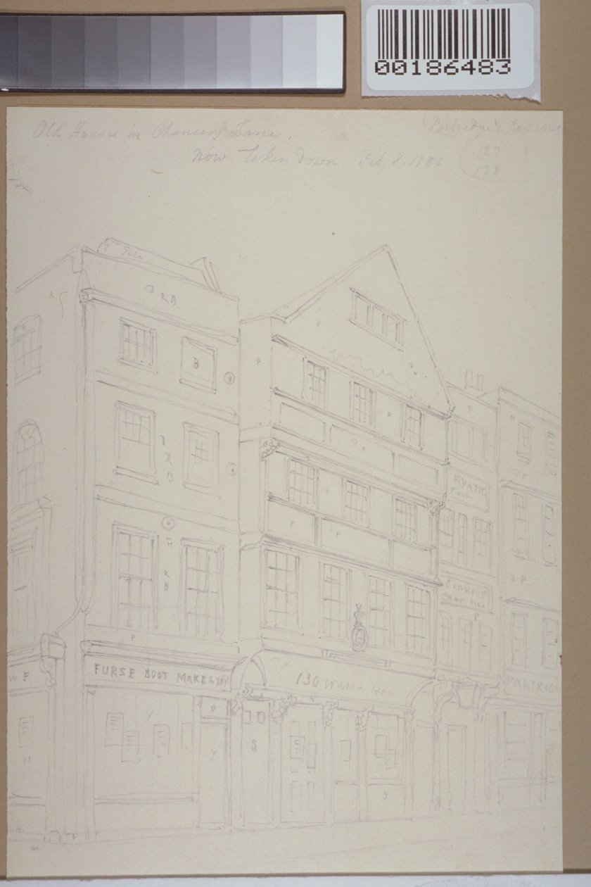 View of Old Houses in Chancery Lane by Thomas Hosmer Shepherd