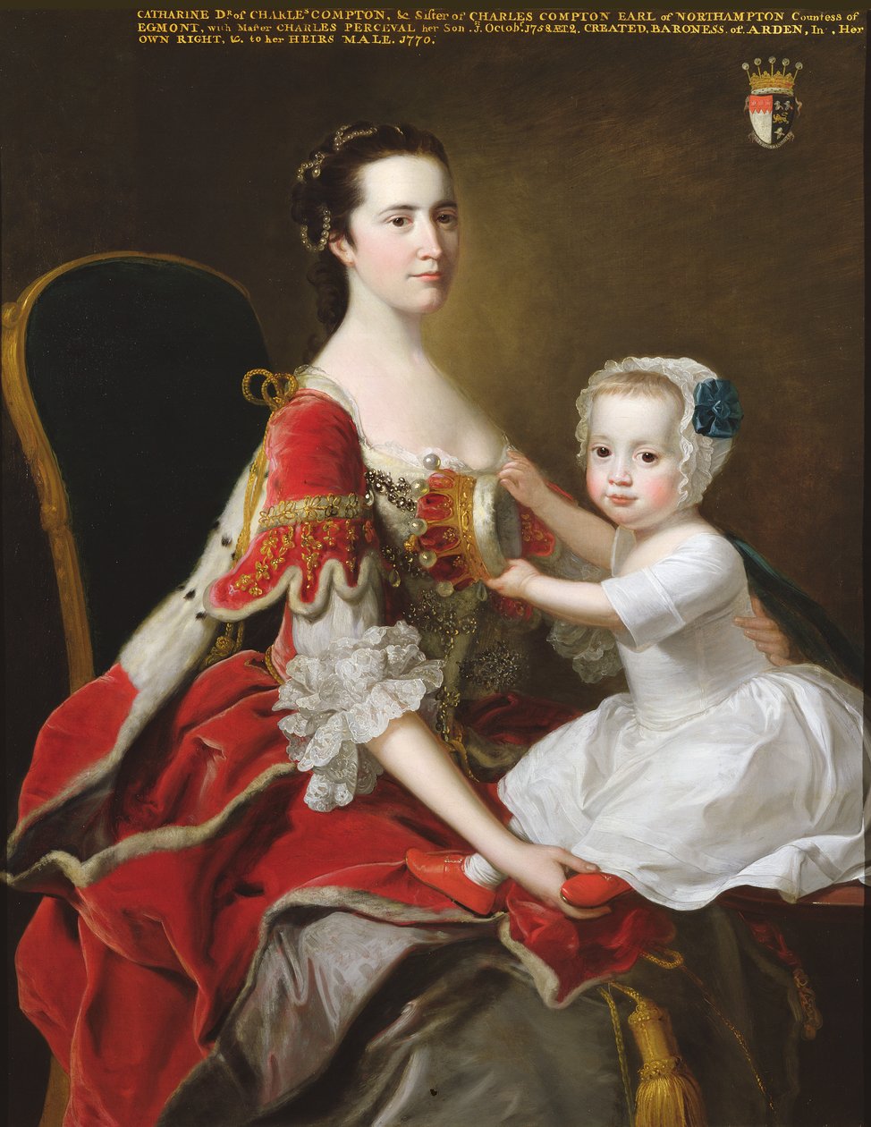 Portrait of Catherine Compton, Countess of Egmont and her Eldest Son Charles Perceval by Thomas Hudson