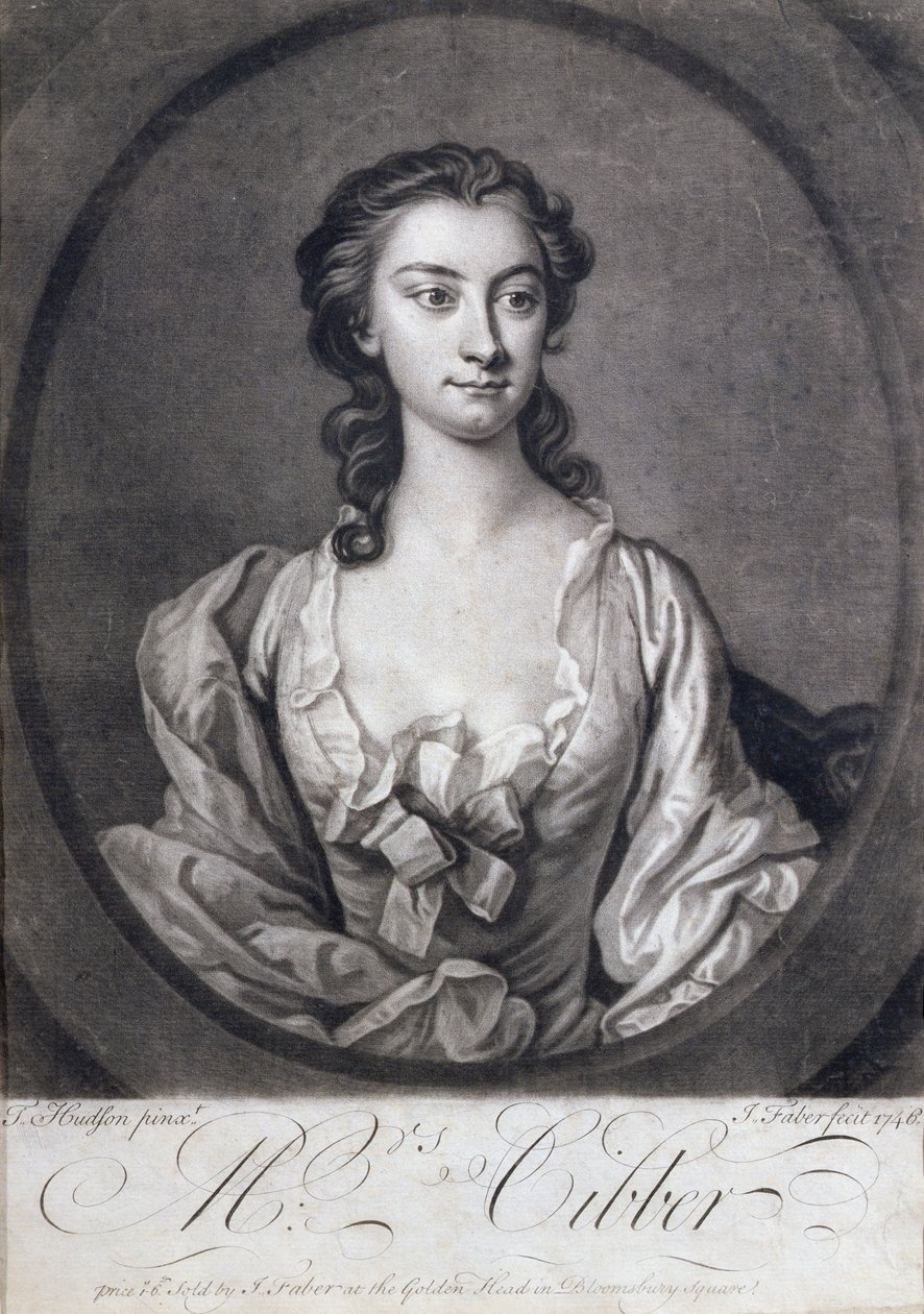 Portrait of Mrs Cibber, Actress and Singer, Engraved by John Faber by Thomas Hudson