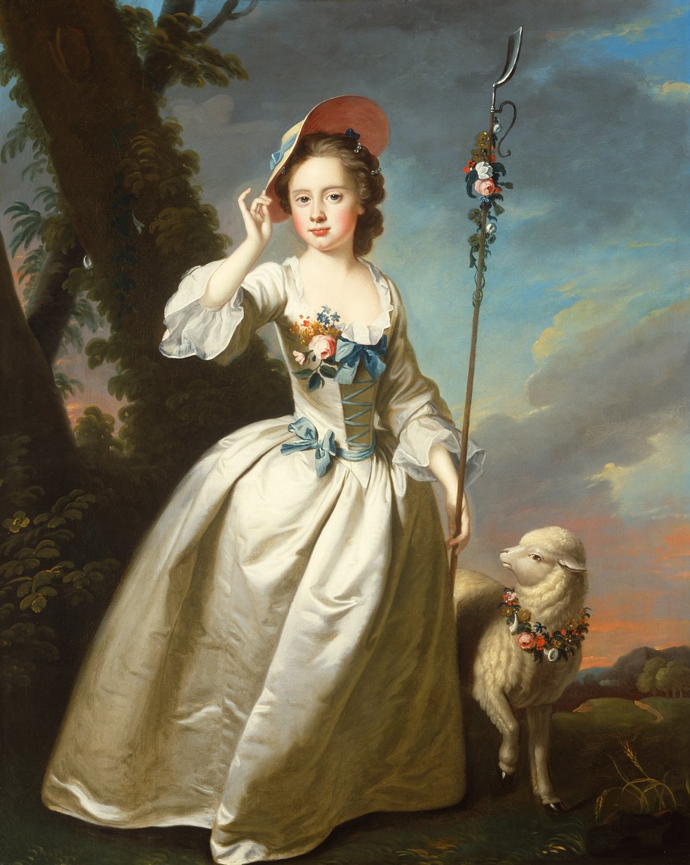 Portrait of a Young Lady as a Shepherdess by Thomas Hudson
