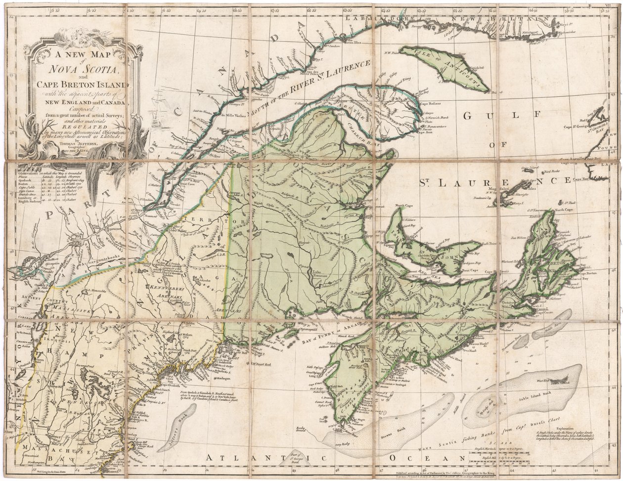 A Map of Nova Scotia by Thomas Jefferys