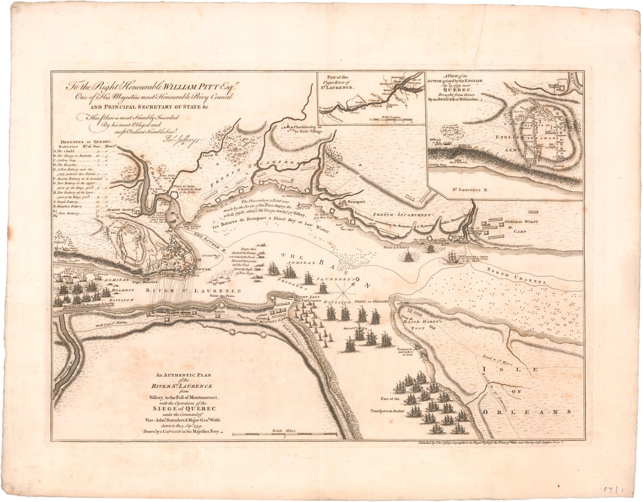 A Plan of River St. Laurence by Jeffreys by Thomas Jefferys