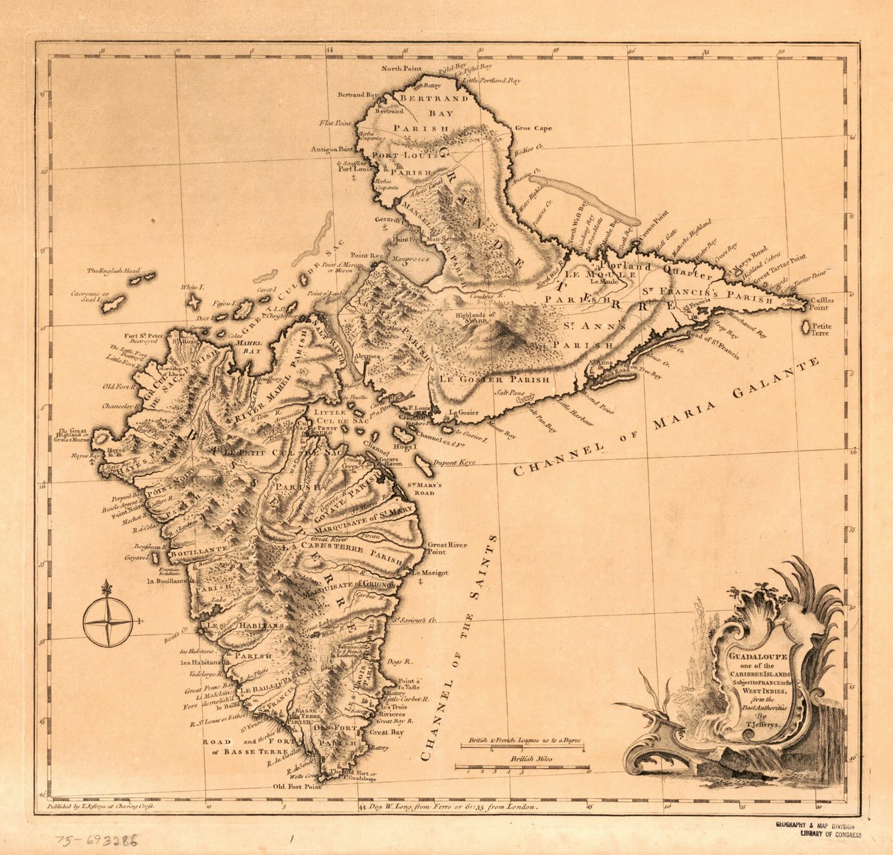 Guadaloupe, One of the Caribbee Islands Subject to France in the West Indies by Thomas Jefferys