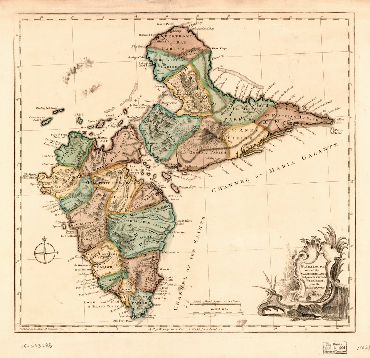 Guadaloupe, One of the Caribbee Islands Subject to France in the West Indies by Thomas Jefferys