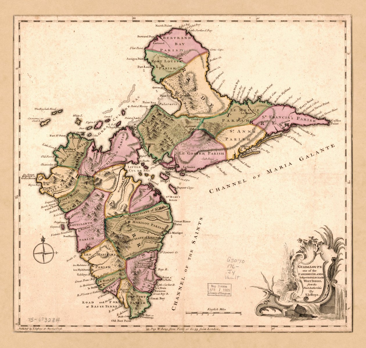 Guadaloupe, One of the Caribbee Islands Subject to France in the West Indies by Thomas Jefferys