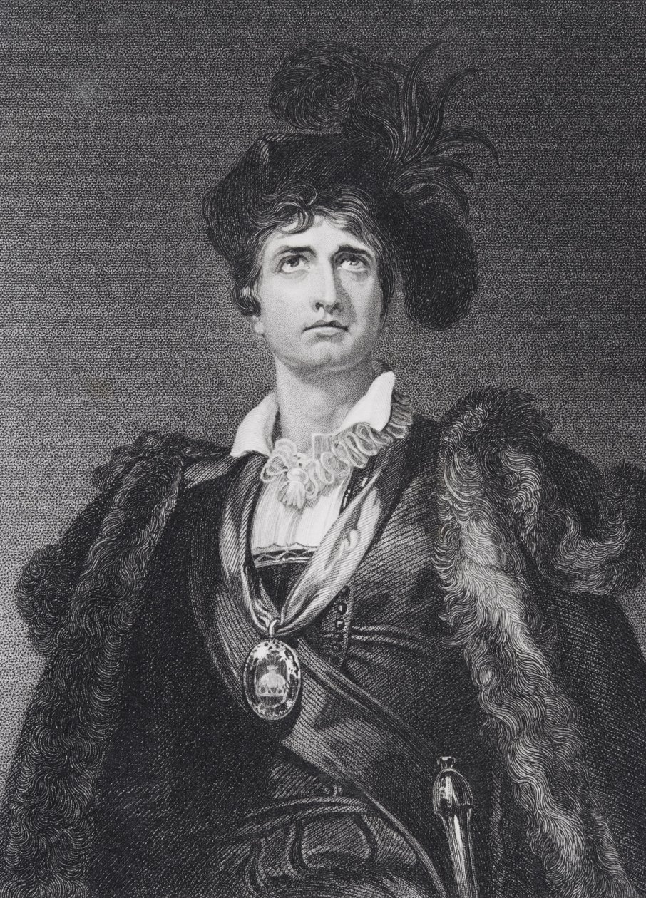 John Philip Kemble as Hamlet, engraved by G. Adcock by Thomas Lawrence