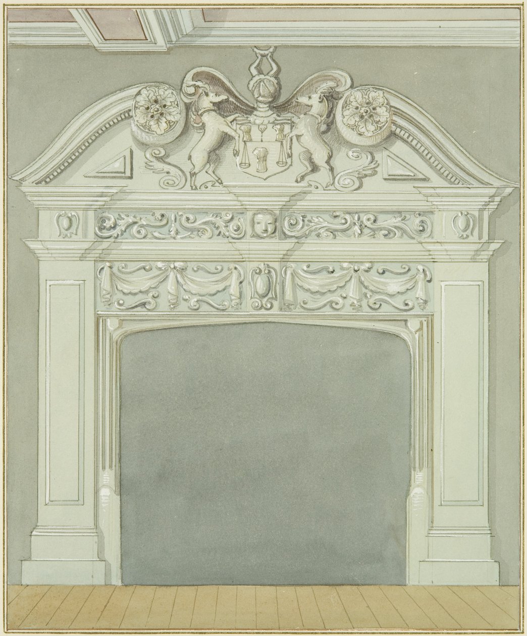 Chimneypiece in the premises adjoining the Guard House, Wine Street by Thomas Leeson the Elder Rowbotham