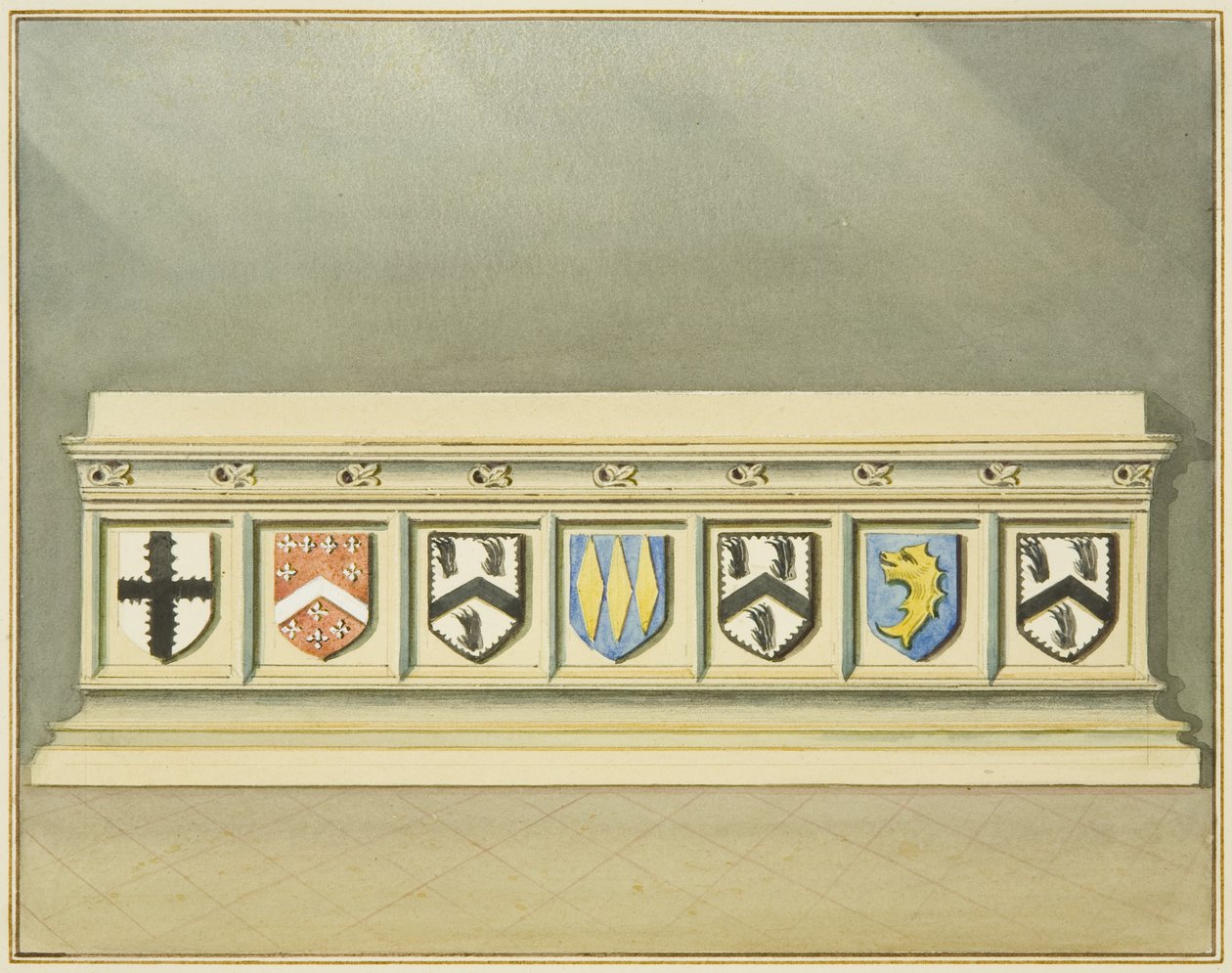 Heraldic Bearings on Tomb of Walter Frampton in St John