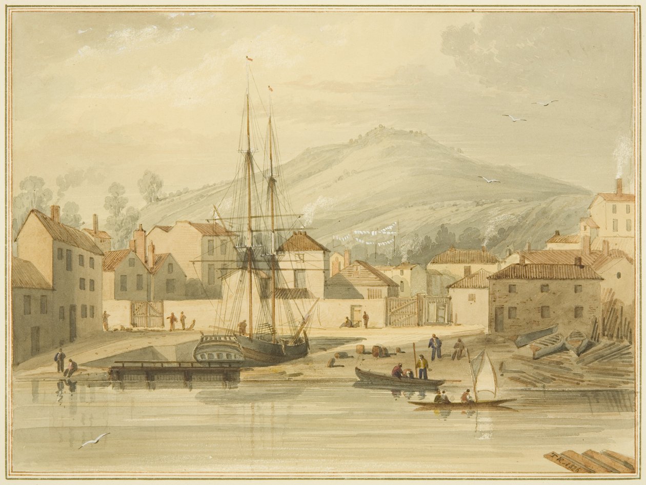 Limekiln Dock, Hotwell Road, with the brig 