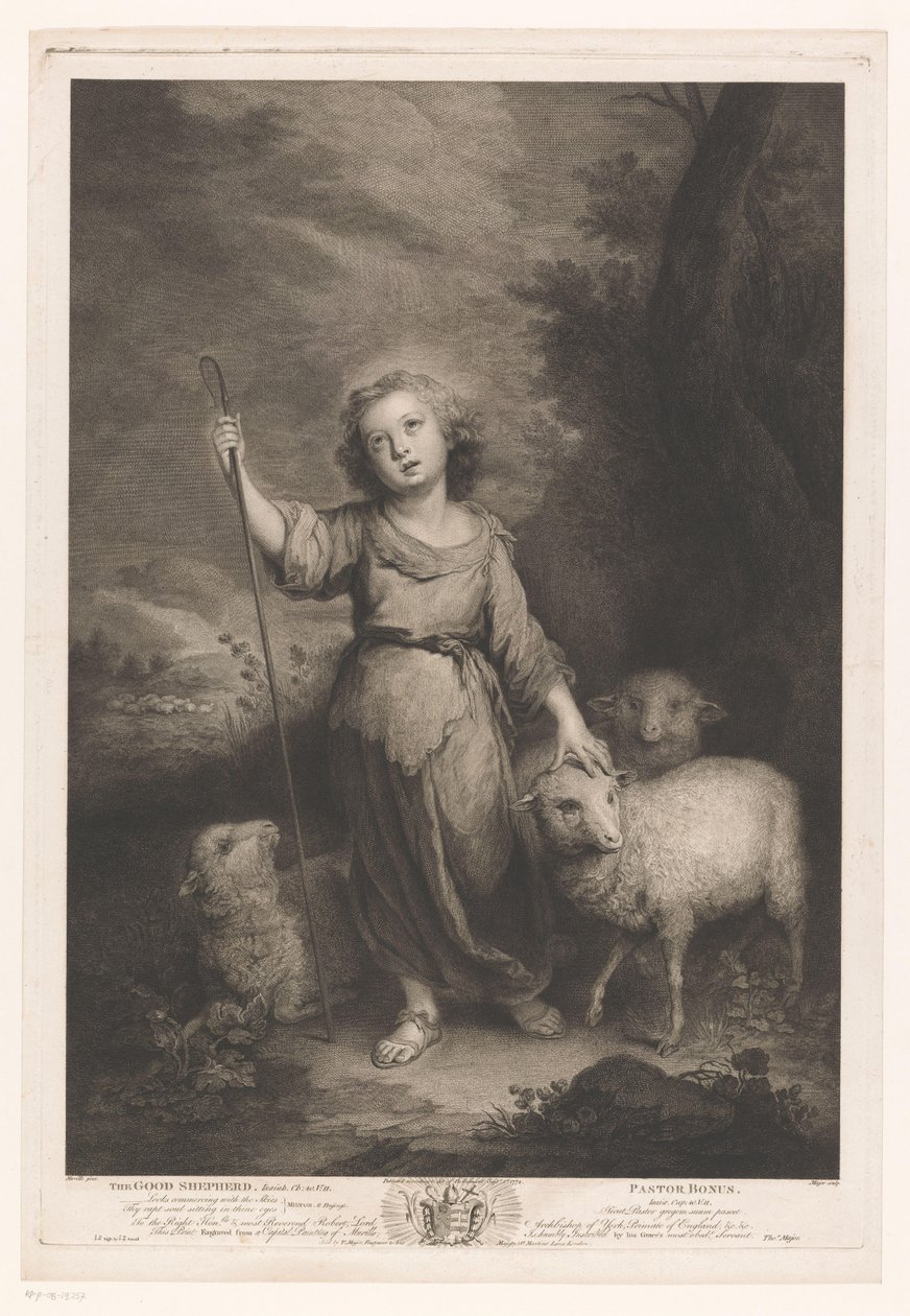 Young Shepherd with Lambs by Thomas Major