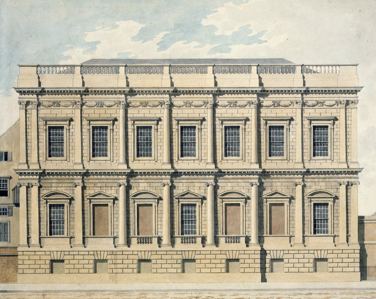 View of the Banqueting House at Whitehall, Westminster, c.1790 by Thomas Malton Jnr.