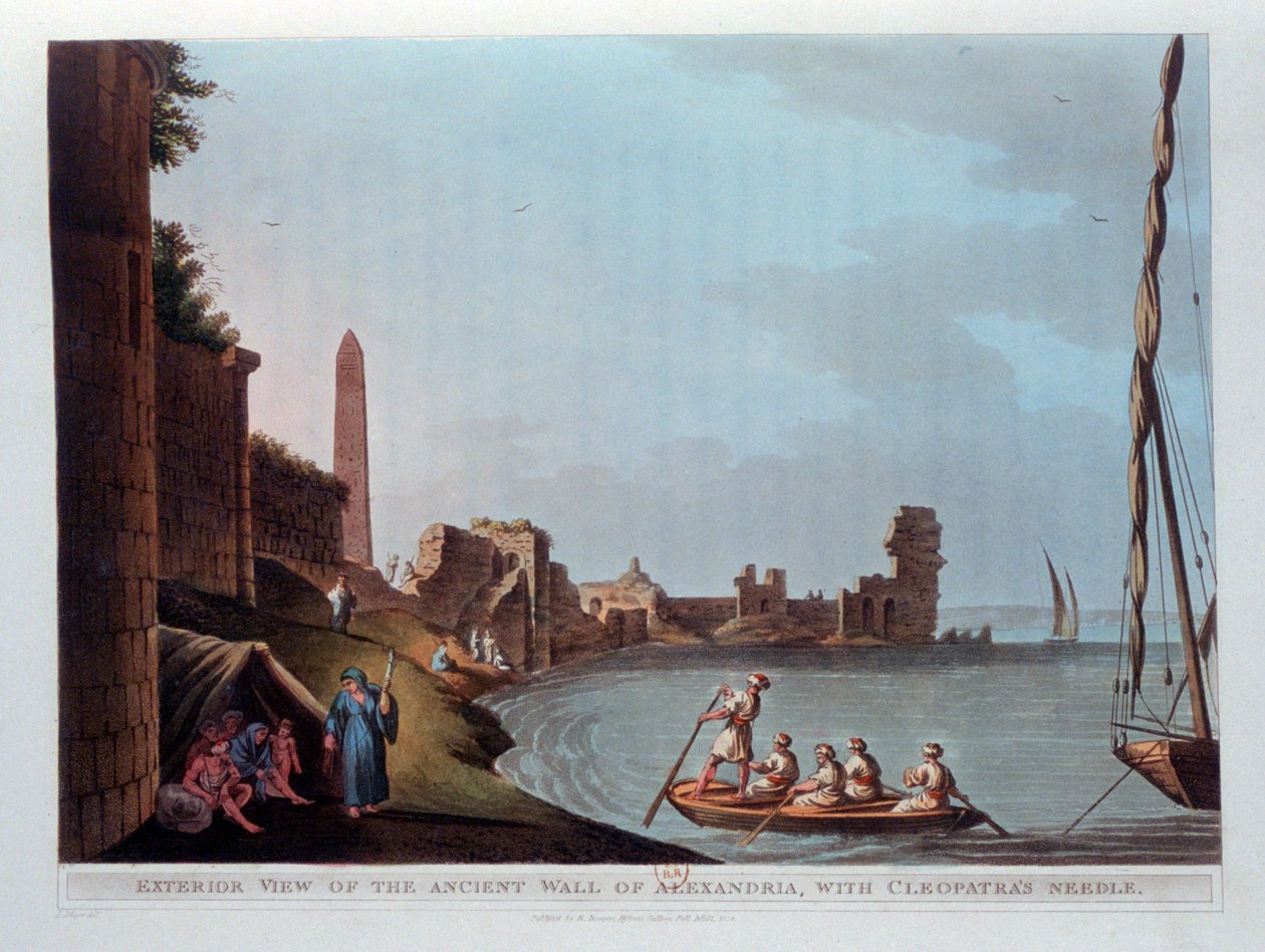 Exterior View of the Ancient Wall of Alexandria, with Cleopatra