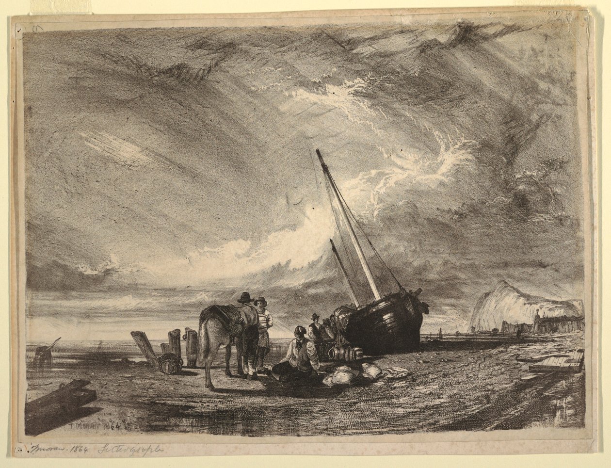 Beached Fishing Boat by Thomas Moran