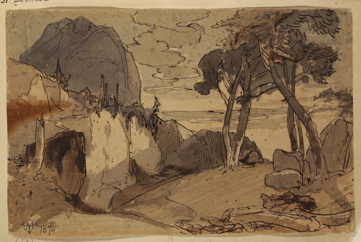 Drawing, Road in a Mountain Landscape, 1875 by Thomas Moran